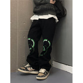 Men Jeans Spring and Autumn Straight Loose-Fitting Wide-Leg Trousers